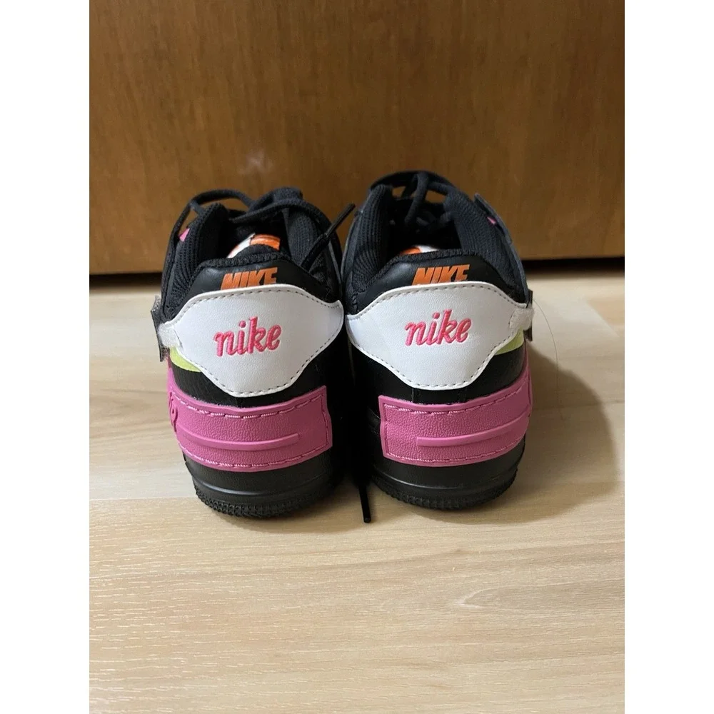 EUC Nike Air Force 1 Shadow‎ Women Size 6.5 Black Pink Patches Casual CU4743-001